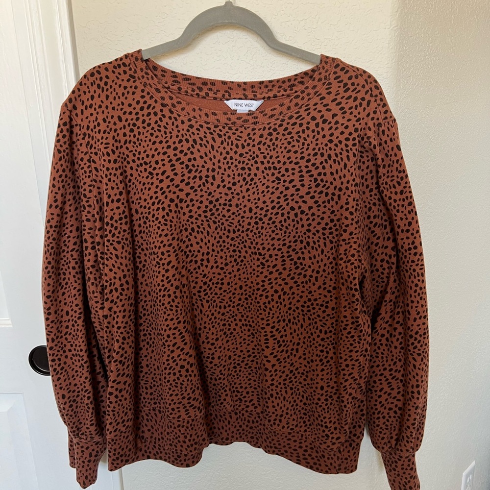 Nine West Women's Brown Animal Print Sweater